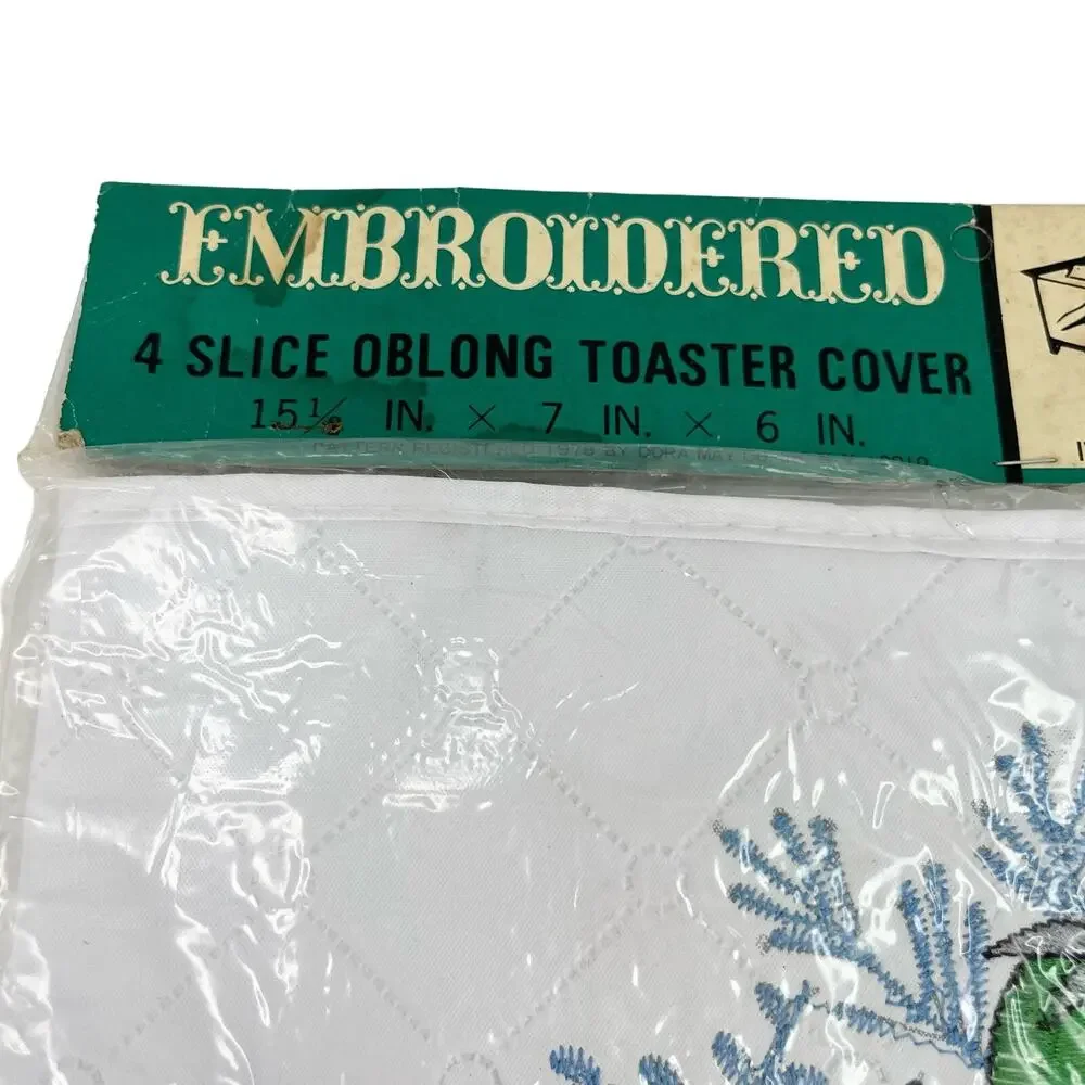 Dora May Vtg 4 Slice Oblong Toaster Cover Quilted Embroidered Vegetables New